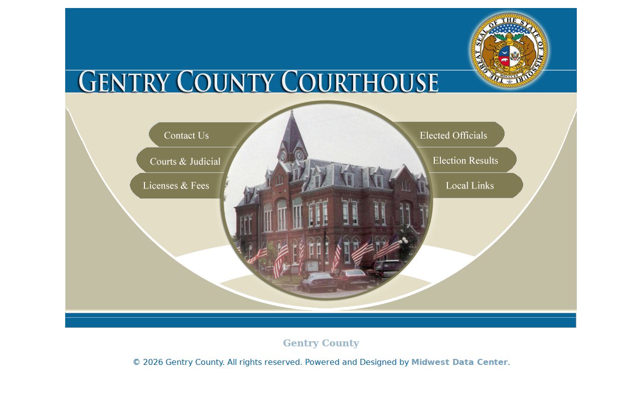 Official Gentry County government homepage for criminal record offices